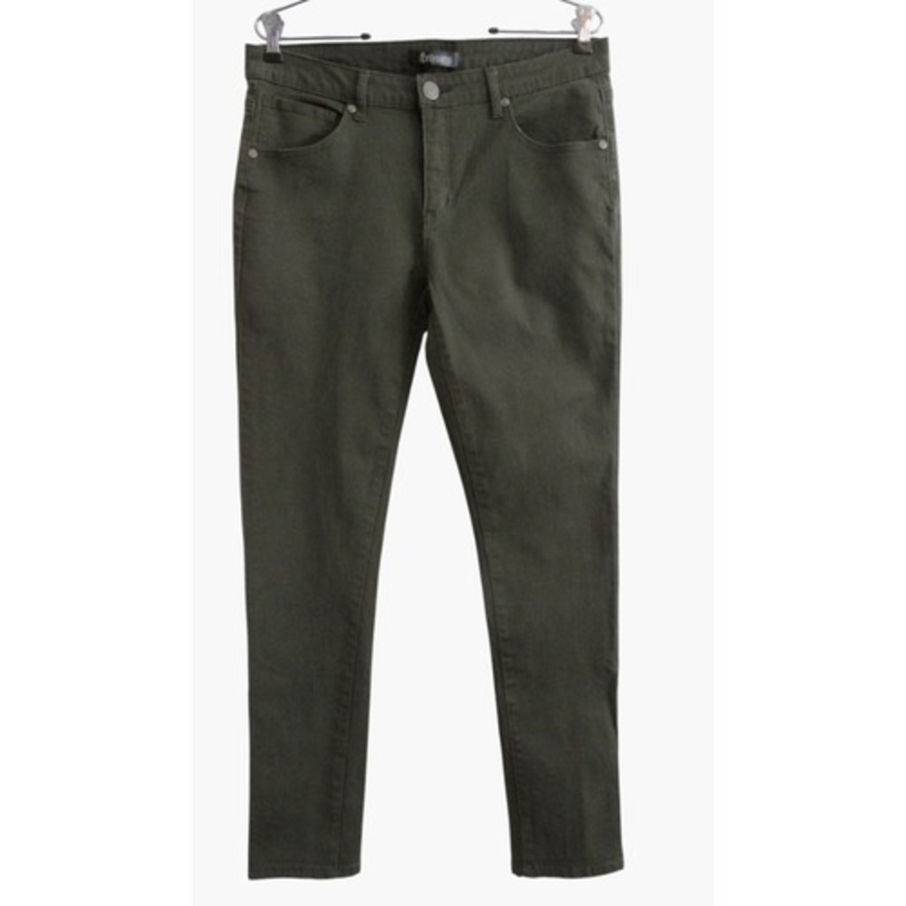 April Jeans Womens Olive Green Skinny Leg Stretch Pants Size 15 Mid Rise Slim